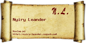 Nyiry Leander névjegykártya